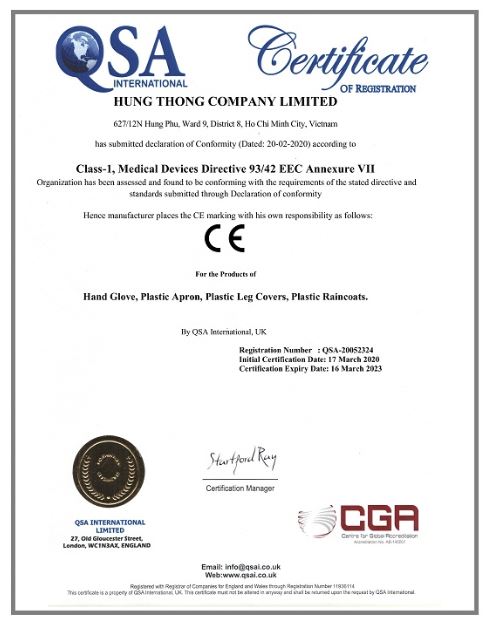 Chứng nhận - Hưng Thông - Công Ty TNHH Hưng Thông