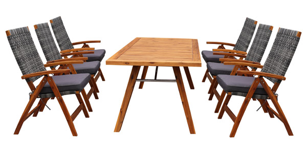 Bộ bàn ghế ăn phòng bếp đan nhựa giả mây CH4279A/7GY - Thủ Công Mỹ Nghệ Artex Đồng Tháp - Công Ty Cổ Phần Artex Đồng Tháp