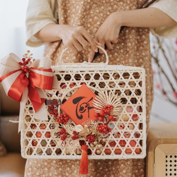 Giỏ quà tre GQ0004 - Mây Tre Đan Mỹ Nghệ Xanh - Công Ty Cổ Phần Xuất Nhập Khẩu Mỹ Nghệ Xanh