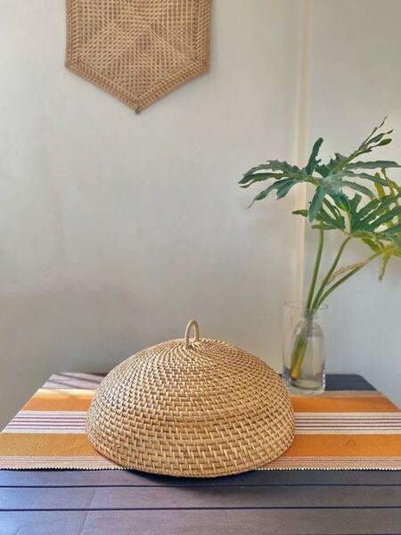 Khay mây kèm lồng bàn BC007 - Mây Tre Đan Mỹ Nghệ Xanh - Công Ty Cổ Phần Xuất Nhập Khẩu Mỹ Nghệ Xanh