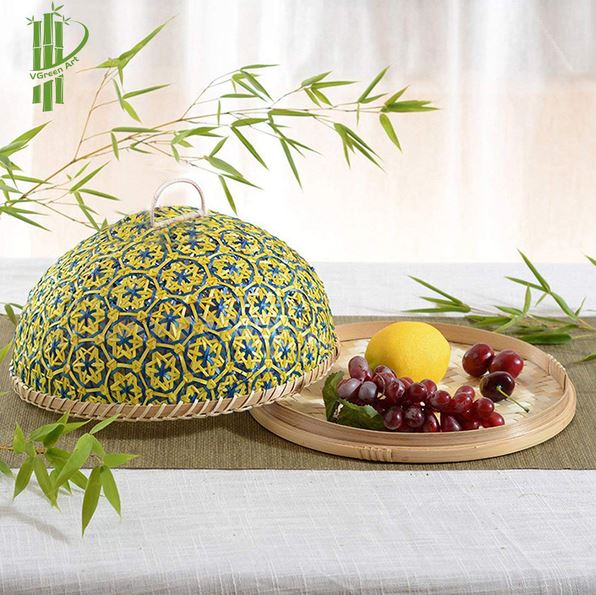 Khay ngọc trai kèm lồng bàn BC004 - Mây Tre Đan Mỹ Nghệ Xanh - Công Ty Cổ Phần Xuất Nhập Khẩu Mỹ Nghệ Xanh