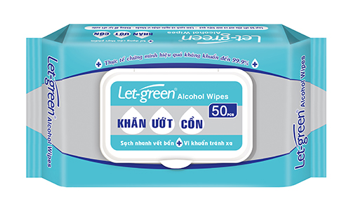 Khăn ướt cồn Let Green 50 miếng