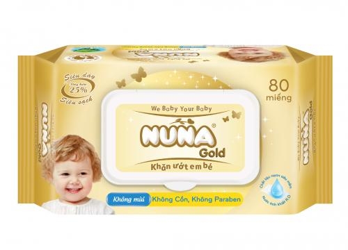 Khăn ướt em bé Nuna Gold 80 miếng - Giấy Vệ Sinh Yến Vàng - Công Ty TNHH Yến Vàng
