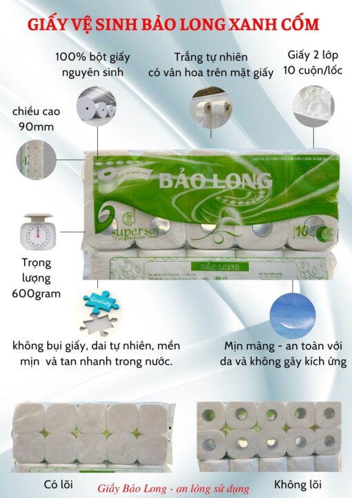 Giấy vệ sinh 2 lớp - Giấy Bảo Long - Công Ty TNHH Sản Xuất Thương Mại Huỳnh Thái