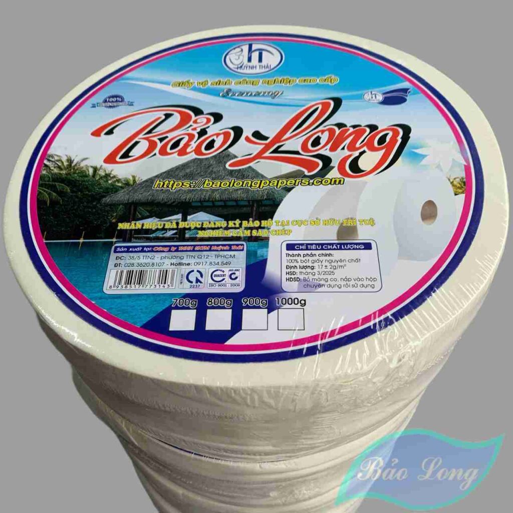 Giấy vệ sinh cuộn lớn 3 lớp - Giấy Bảo Long - Công Ty TNHH Sản Xuất Thương Mại Huỳnh Thái