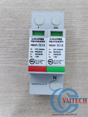 Chống sét lan truyền đường nguồn 1 fa Surgefree-Korea - DS40/275(V+T) - VAITECH - Công Ty CP Đầu Tư Kỹ Thuật VIET ASIA