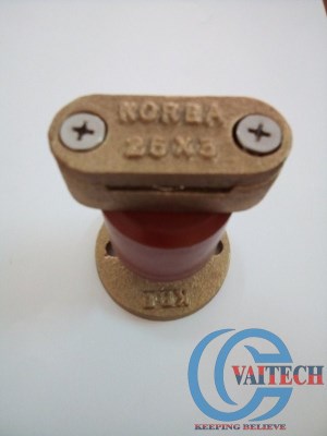 Kẹp đỡ đồng bản 25x3mm + chân đế và gối cách điện - VAITECH - Công Ty CP Đầu Tư Kỹ Thuật VIET ASIA