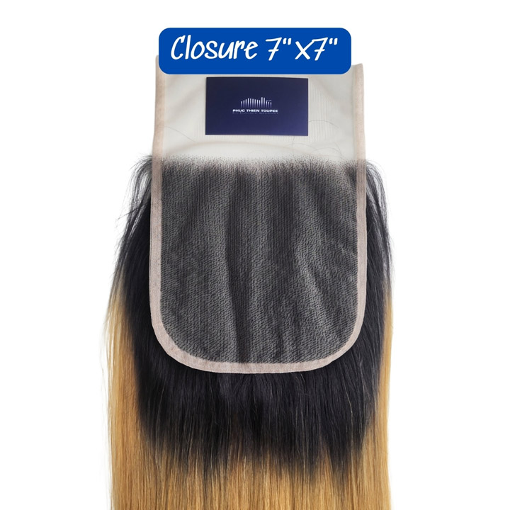 Tóc thật Việt Nam ép thẳng, dài 40 cm, đóng ngôi lưới HD 7x7″