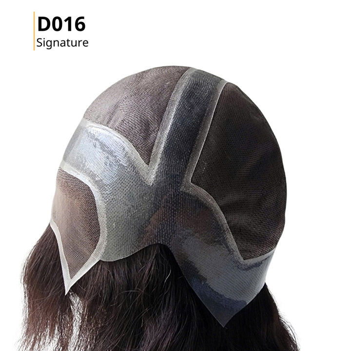Tóc giả nam trùm nguyên đầu, lace trán Pháp – D016 Signature
