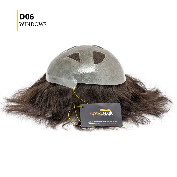 Tóc giả nam siêu lưới Swiss Lace (4 khe thoáng) – D06 Window