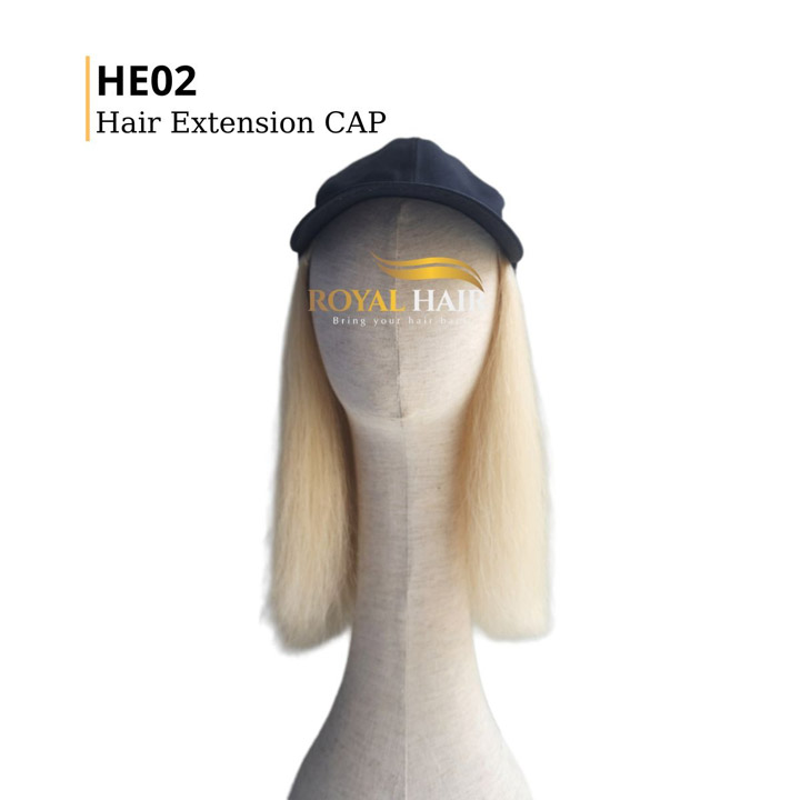 Mũ lưỡi trai gắn tóc thật, đội tự nhiên – HE02 HAIR CAP