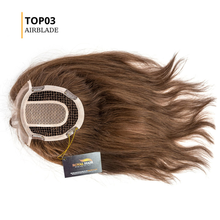 Tóc topper nữ thời trang bằng tóc thật, dài 40cm - TOP03 AIRBLADE
