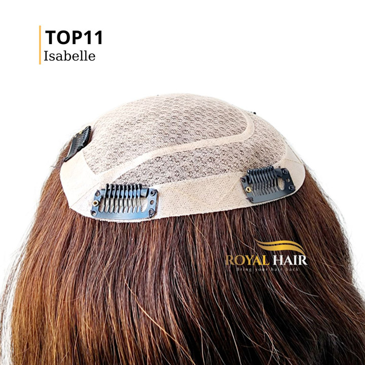 Tóc topper nữ bằng tóc thật, đế lưới Pháp - TOP11 ISABELLE