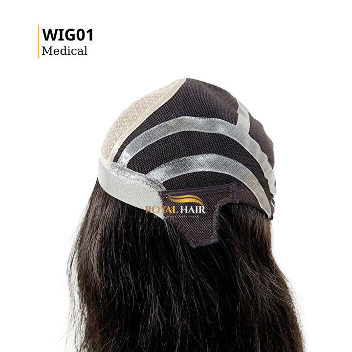 Tóc giả y tế may tay bằng tóc thật, dài 14 inch WIG-01