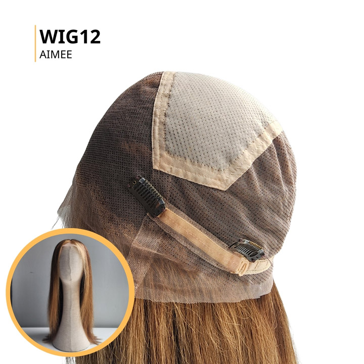 Tóc giả nữ lưới 360 độ, may tay, tóc thật dài 18 inch - WIG12 AIMEE