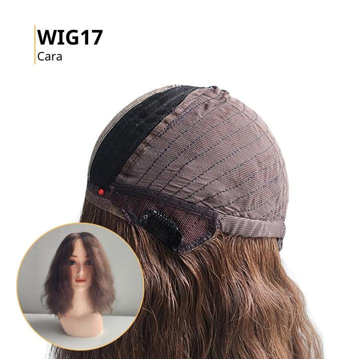 Tóc giả nữ đỉnh lụa, viền trước lưới Pháp, tóc thật dài 10 inch - WIG17 CARA