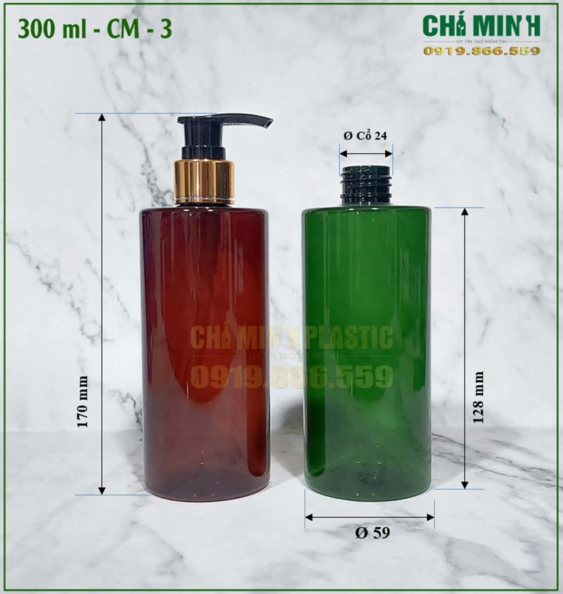 Vỏ chai PET 300ml - CM3 - Chai PET Nhựa Chí Minh - Công Ty CP Nhựa Chí Minh