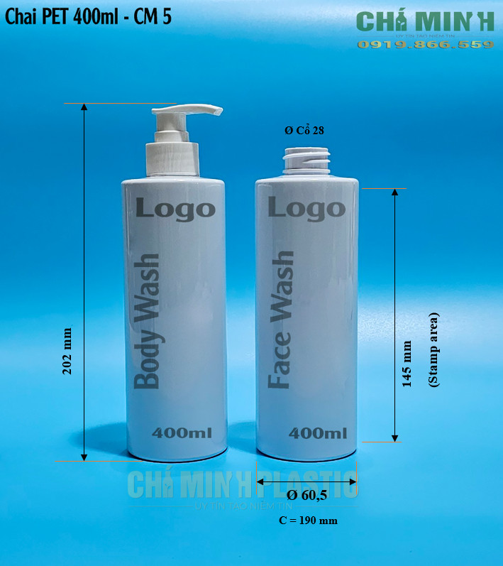 Vỏ chai 400ml CM5 KT - Chai PET Nhựa Chí Minh - Công Ty CP Nhựa Chí Minh
