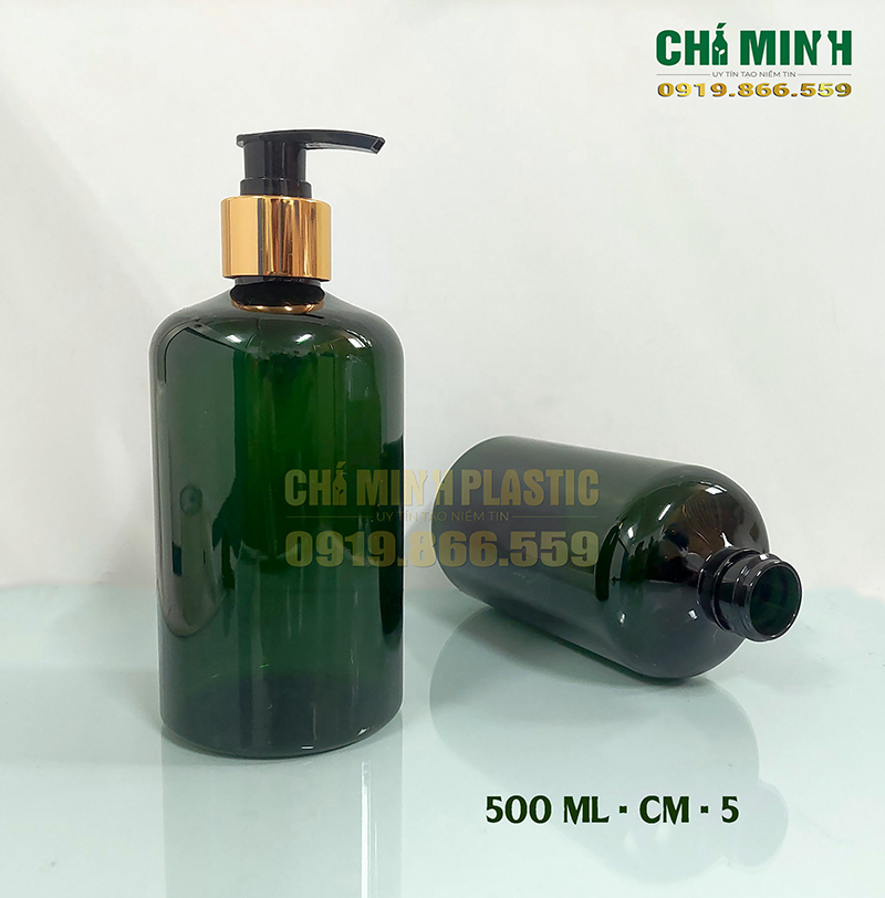Vỏ chai 500ml - CM5 xanh - Chai PET Nhựa Chí Minh - Công Ty CP Nhựa Chí Minh
