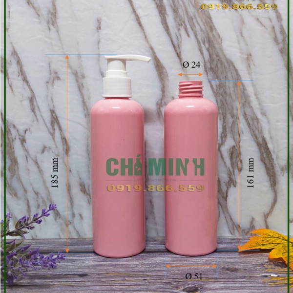 Chai nhựa PET 250ml-6 hồng đục