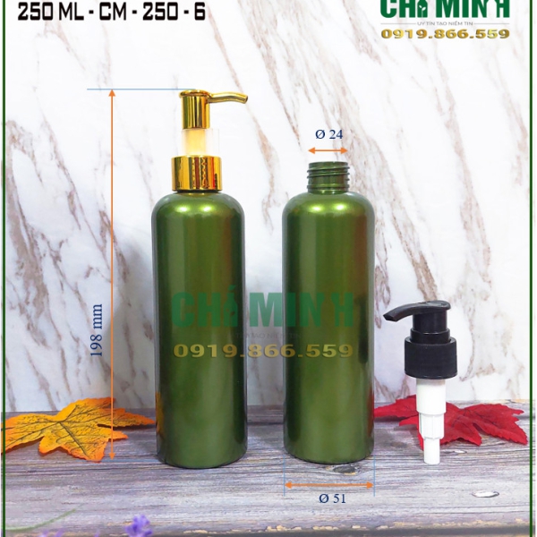 Chai nhựa PET 250ml-6 vai bầu cao