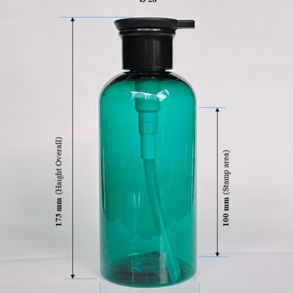 Chai nhựa PET 450ml-1 xanh