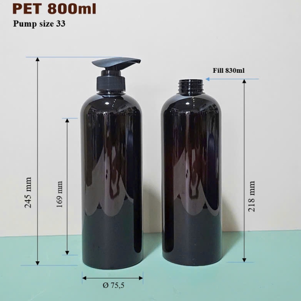 Chai nhựa PET 800ml-3 nâu