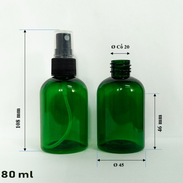 Chai nhựa PET 80ml-1 bầu lùn