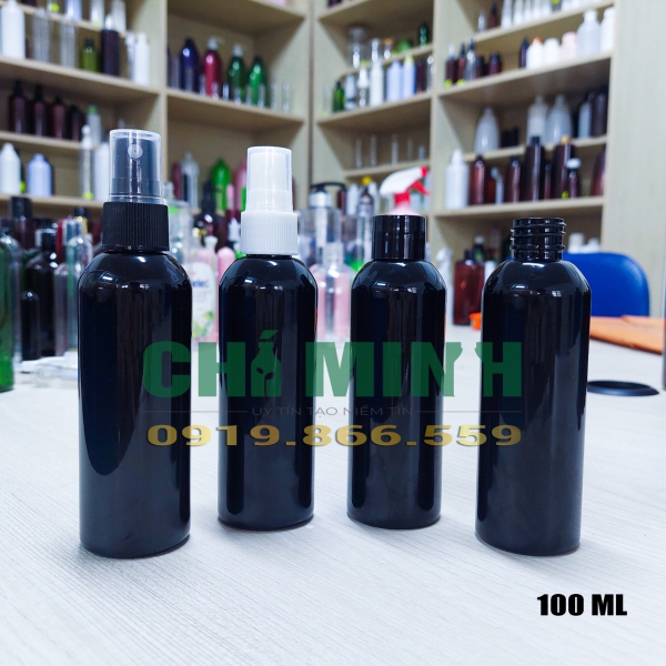 Chai PET 100ml-1 đen