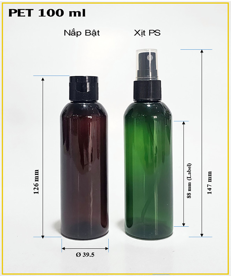 Vỏ chai PET 100ml - Chai PET Nhựa Chí Minh - Công Ty CP Nhựa Chí Minh