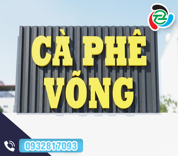 Bảng hiệu chữ nổi ốp tôn đen