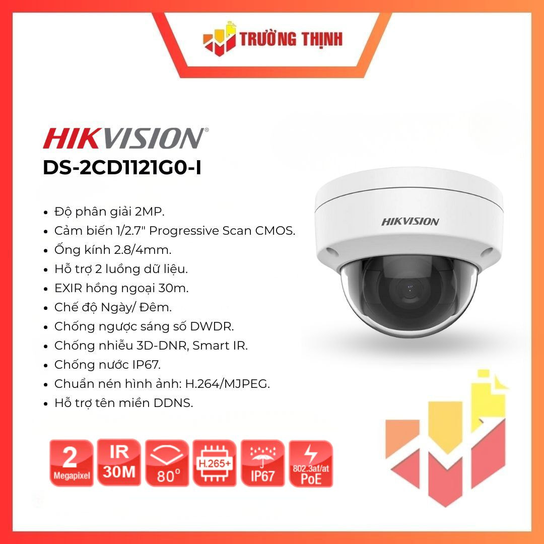 Camera bán cầu IP 2MP HIKVISION