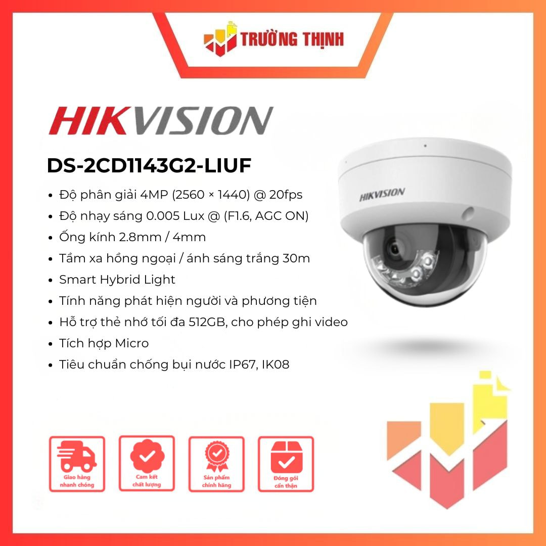 Camera dome IP 4MP Hikvision