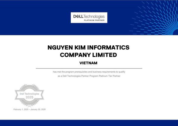 Đối tác bạch kim của Dell Technologies - Thiết Bị Mạng, Thiết Bị Văn Phòng Nguyên Kim - Công Ty TNHH Vi Tính Nguyên Kim