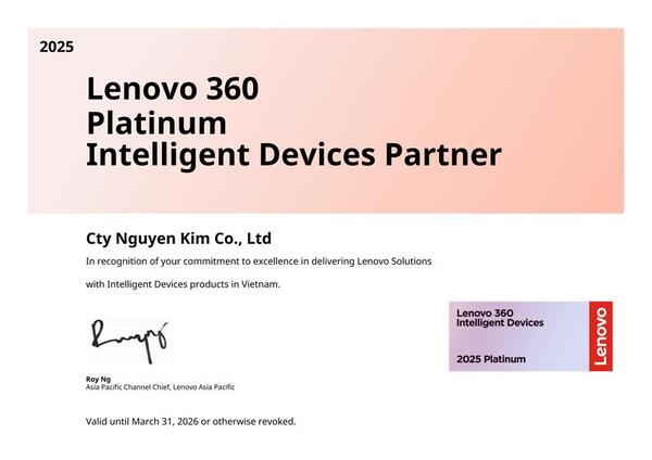 Đối tác bạch kim cung cấp các thiết bị thông minh của Lenovo 360 năm 2025 - Thiết Bị Mạng, Thiết Bị Văn Phòng Nguyên Kim - Công Ty TNHH Vi Tính Nguyên Kim