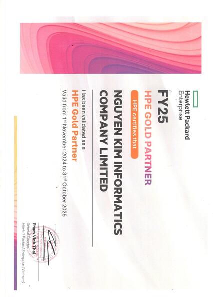 Đối tác vàng của HPE năm tài chính 2025 - Thiết Bị Mạng, Thiết Bị Văn Phòng Nguyên Kim - Công Ty TNHH Vi Tính Nguyên Kim