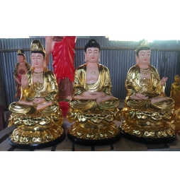 Tượng Phật Tam Thánh ngồi cao - Cửa Hàng Trưng Bày - Cơ Sở Tượng Phật Trung Kiên