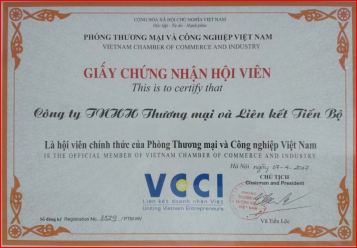 Giấy chứng nhận hội viên VCCI - Vận Chuyển Atrasco - Công Ty TNHH Thương Mại Và Liên Kết Tiến Bộ