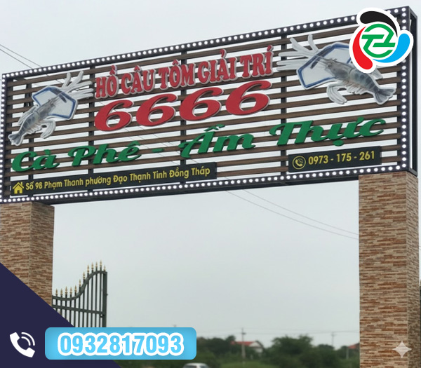 Bảng hiệu khung sắt viền lớn Led ruồi - Bảng Hiệu Bến Tre - Công Ty Trách Nhiệm Hữu Hạn Một Thành Viên Thương Mại Dịch Vụ Sản Xuất Thắng Thiên