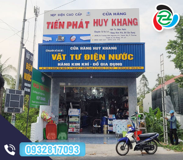 Bảng hiệu quảng cáo cửa hàng vật tư điện nước - Bảng Hiệu Bến Tre - Công Ty Trách Nhiệm Hữu Hạn Một Thành Viên Thương Mại Dịch Vụ Sản Xuất Thắng Thiên