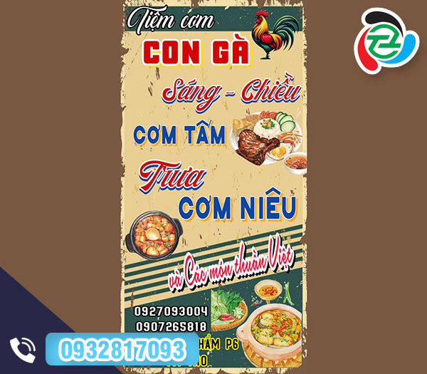 Bảng hiệu quảng cáo tiệm cơm tấm - Bảng Hiệu Bến Tre - Công Ty Trách Nhiệm Hữu Hạn Một Thành Viên Thương Mại Dịch Vụ Sản Xuất Thắng Thiên