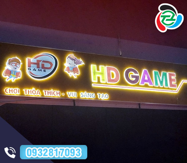 Biển hiệu chữ đèn Led HD Game - Bảng Hiệu Bến Tre - Công Ty Trách Nhiệm Hữu Hạn Một Thành Viên Thương Mại Dịch Vụ Sản Xuất Thắng Thiên