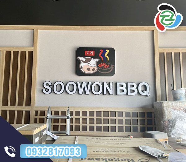 Biển quảng cáo chữ nổi Soowon BBQ - Bảng Hiệu Bến Tre - Công Ty Trách Nhiệm Hữu Hạn Một Thành Viên Thương Mại Dịch Vụ Sản Xuất Thắng Thiên