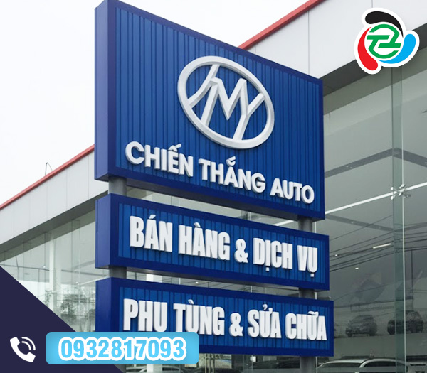 Trụ biển quảng cáo lớn chữ Alu ốp lên Tole - Bảng Hiệu Bến Tre - Công Ty Trách Nhiệm Hữu Hạn Một Thành Viên Thương Mại Dịch Vụ Sản Xuất Thắng Thiên