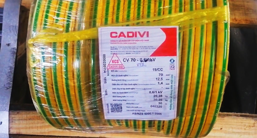 Cáp đồng trần, cáp bọc đồng Cadivi 70mm2 - Chống Sét Nha Trang - Công Ty TNHH CMS Khánh Hòa