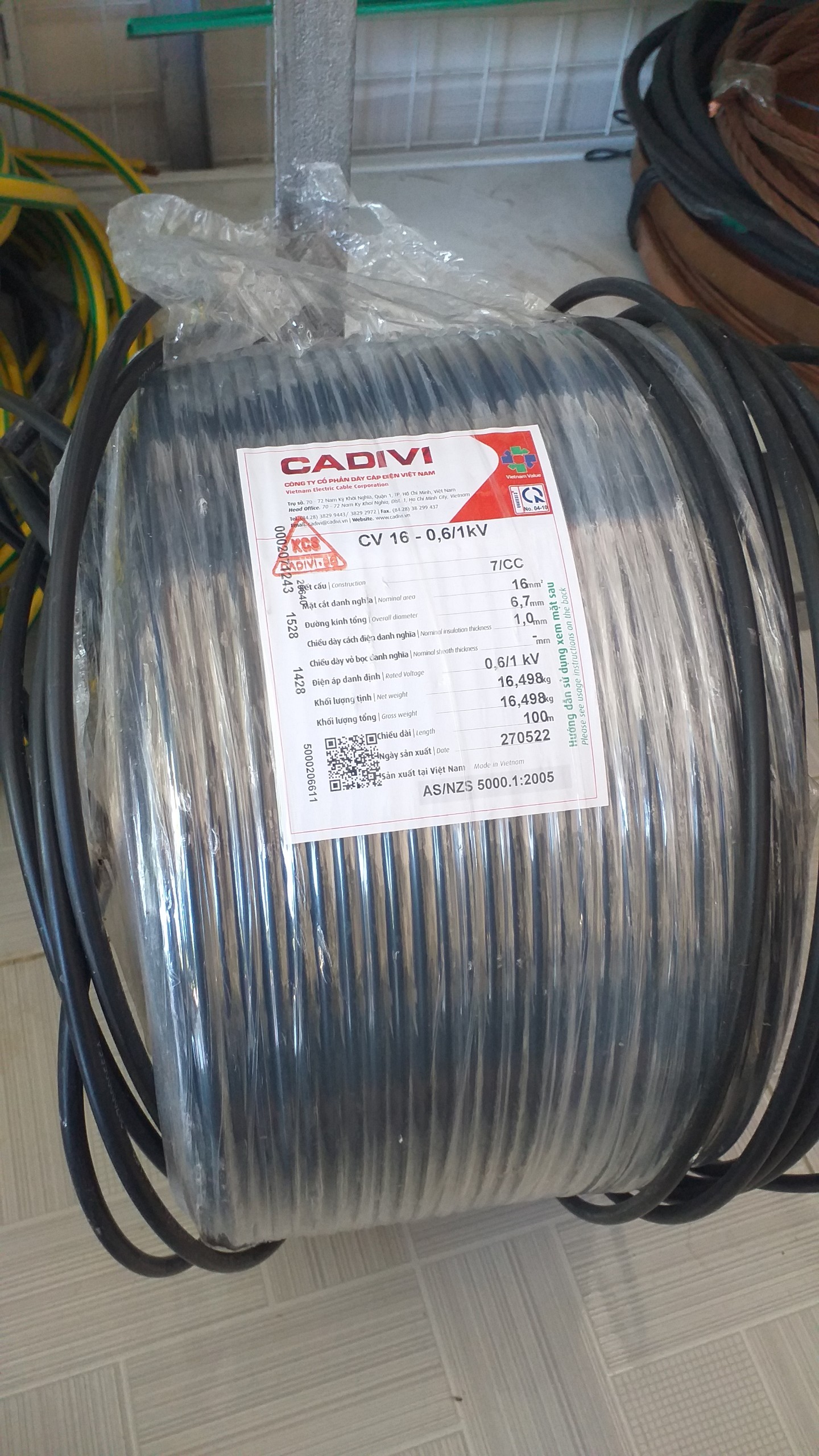 Dây cáp điện Cadivi CV 16mm2 - Chống Sét Nha Trang - Công Ty TNHH CMS Khánh Hòa