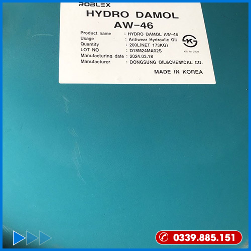 Dầu thủy lực Hydro Damol AW 46 - Hóa Chất Tẩy Rửa Công Nghiệp Jiwon - Công Ty TNHH Jiwon Trading