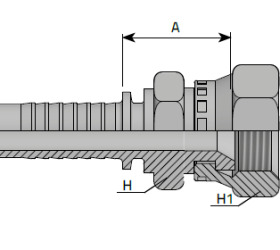 Đầu bấm ống thủy lực hệ REN JIS thẳng