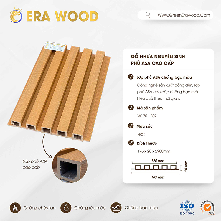 Gỗ nhựa Composite ngoài trời phủ Asa