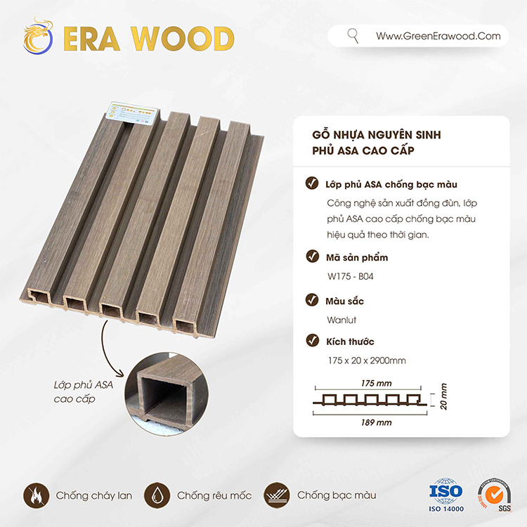Gỗ nhựa Composite ngoài trời phủ Asa